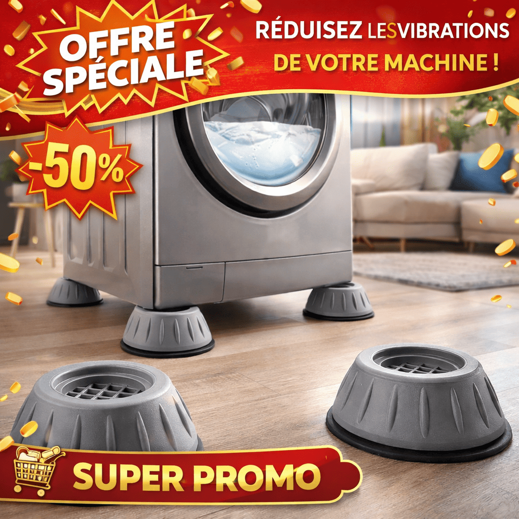 09719504-e312-4092-ac08-c7e4f18c4246 Lot 4 Patins Caoutchouc Machine à Laver - Pieds Anti-Vibrations – Image 1