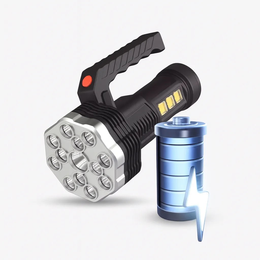 Torche Rechargeable Étanche 13 LED - Double Fonction Lumière Blanche & Rouge - Puissante et Résistante – Image 2