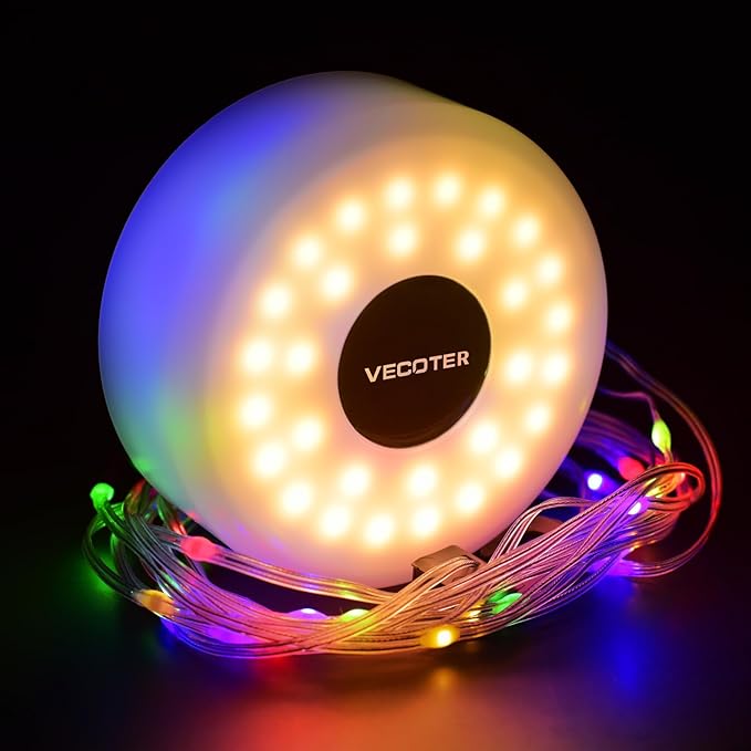 Guirlande LED Extérieure 2-en-1 – 8 m, 5 Modes, Camping & Jardin