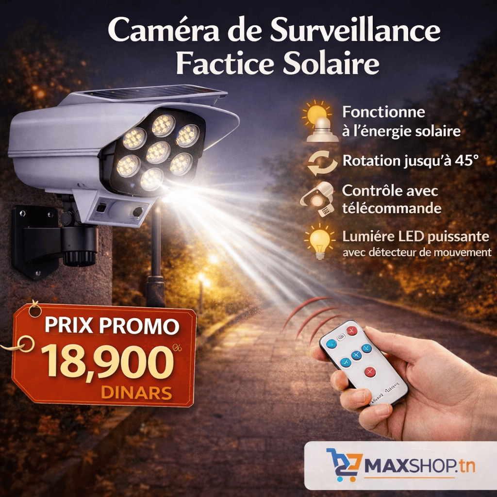 6214f700-6d67-4dc8-af6e-1b19175de6f4 Lampe Solaire Extérieure 77 LED avec Détecteur de Mouvement - Éclairage Sécurité Forme Caméra – Image 1