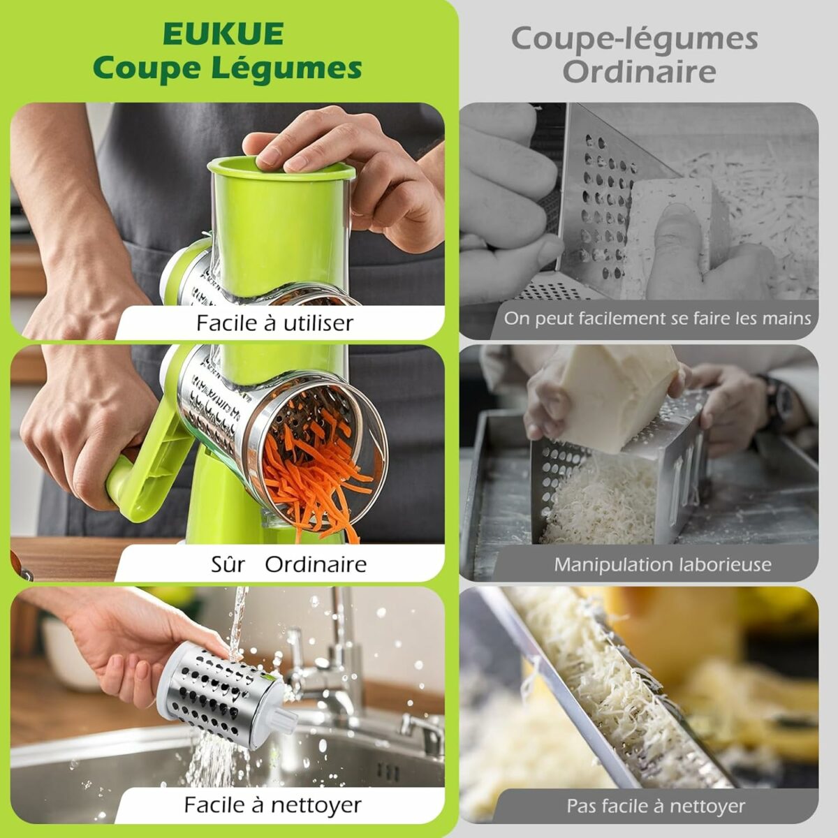 71N6MYSZ1+L._AC_SL1500_ TableTop Drum Grater – Râpe Manuelle Multifonction avec Tambour Rotatif – Image 3