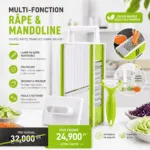 Râpe Coupe-Légumes 4 Côtés – Râpe Multifonction pour Légumes, Fruits et Fromages