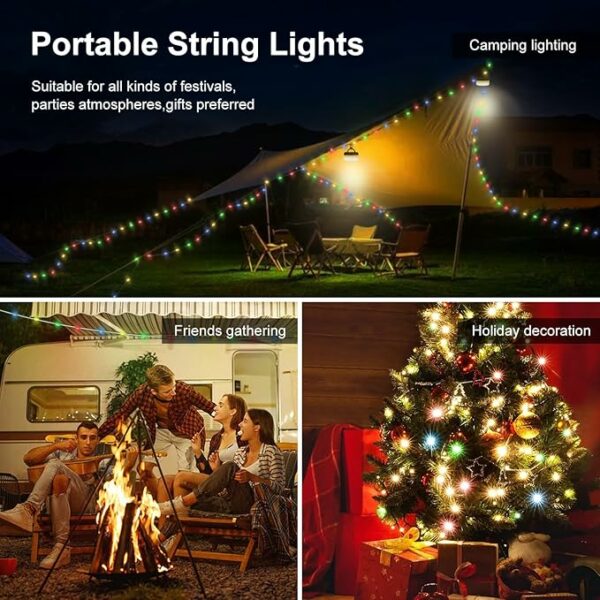 Guirlande LED Extérieure 2-en-1 – 8 m, 5 Modes, Camping & Jardin – Image 1