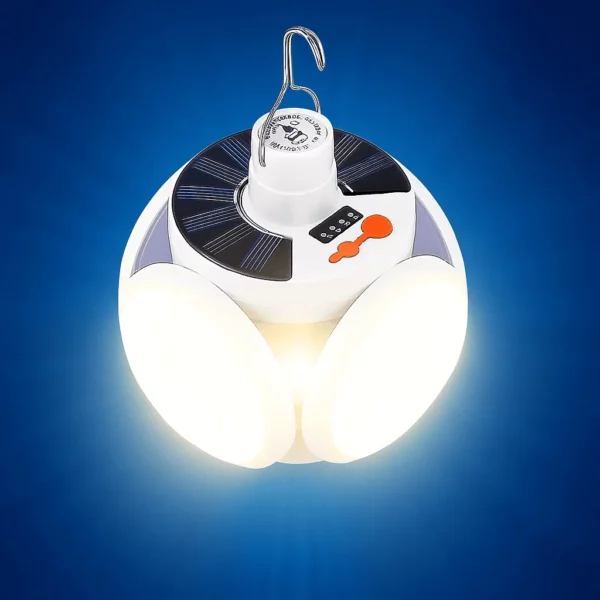 Lampe LED Rechargeable Solaire & USB – 5 Modes d’Éclairage Étanche
