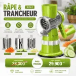 TableTop Drum Grater – Râpe Manuelle Multifonction avec Tambour Rotatif