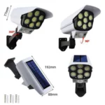 Lampe Solaire Extérieure 77 LED avec Détecteur de Mouvement - Éclairage Sécurité Forme Caméra – Image 3