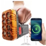 Lampe de Poche Solaire Rechargeable - Projecteur LED et Powerbank Intégré - Éclairage d'Urgence 3-en-1
