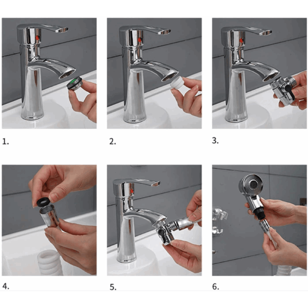 Set de Douche Stelione Réglable avec Douchette, Tuyau Extensible et Support Mural – Image 3