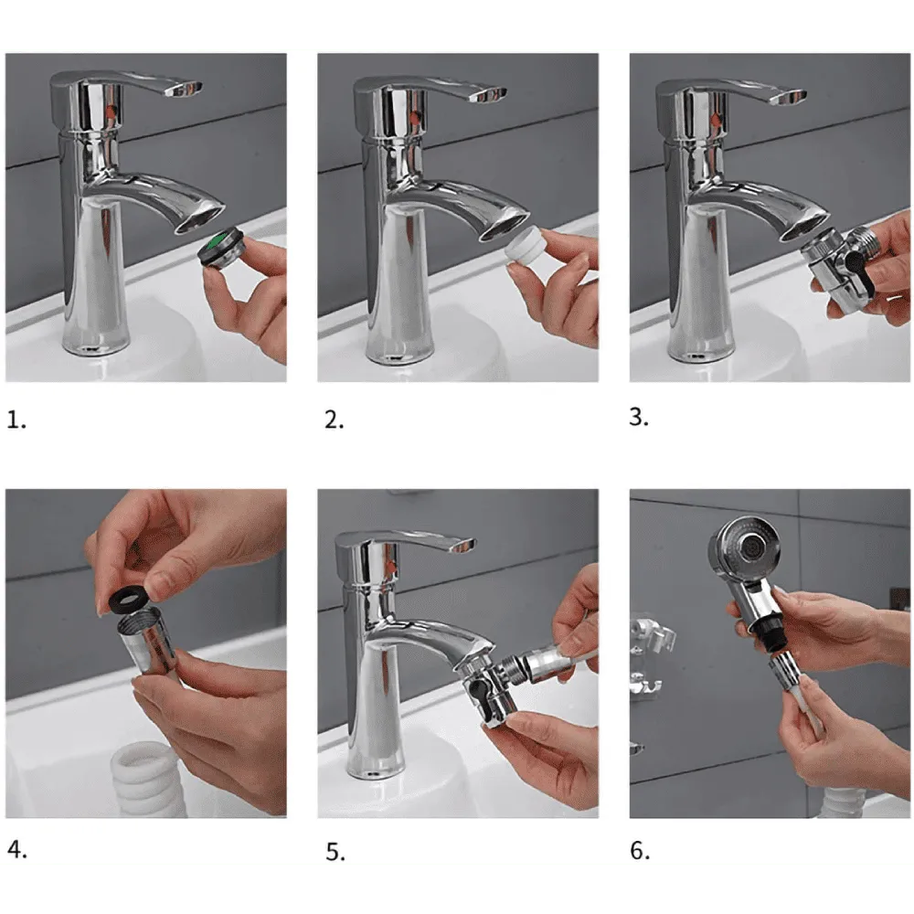 Set de Douche Stelione Réglable avec Douchette, Tuyau Extensible et Support Mural – Image 6