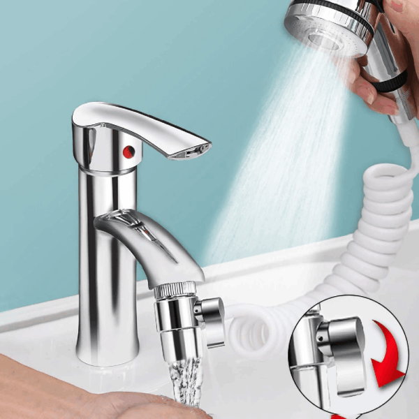 Set de Douche Stelione Réglable avec Douchette, Tuyau Extensible et Support Mural