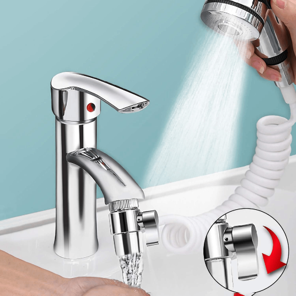 Set de Douche Stelione Réglable avec Douchette, Tuyau Extensible et Support Mural
