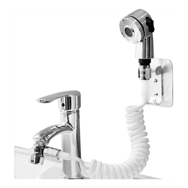 Set de Douche Stelione Réglable avec Douchette, Tuyau Extensible et Support Mural – Image 1