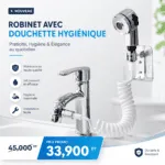 Set de Douche Stelione Réglable avec Douchette, Tuyau Extensible et Support Mural