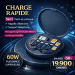 Kit Adaptateurs Fast Charging 60W – Type-C / USB-C / Micro-USB / Lightning – OTG & Boîte de Rangement