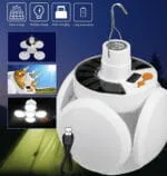 Lampe LED Rechargeable Solaire & USB – 5 Modes d’Éclairage Étanche – Image 4