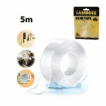 Bande Adhésive Double Face Nano Lamboss 5M – Transparente, Réutilisable & Ultra Résistante