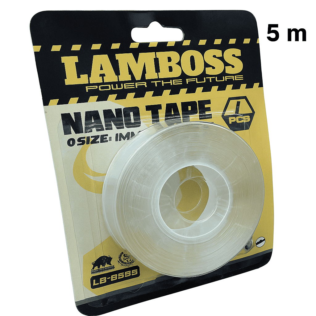 img_3644 Bande Adhésive Double Face Nano Lamboss 5M – Transparente, Réutilisable & Ultra Résistante – Image 2