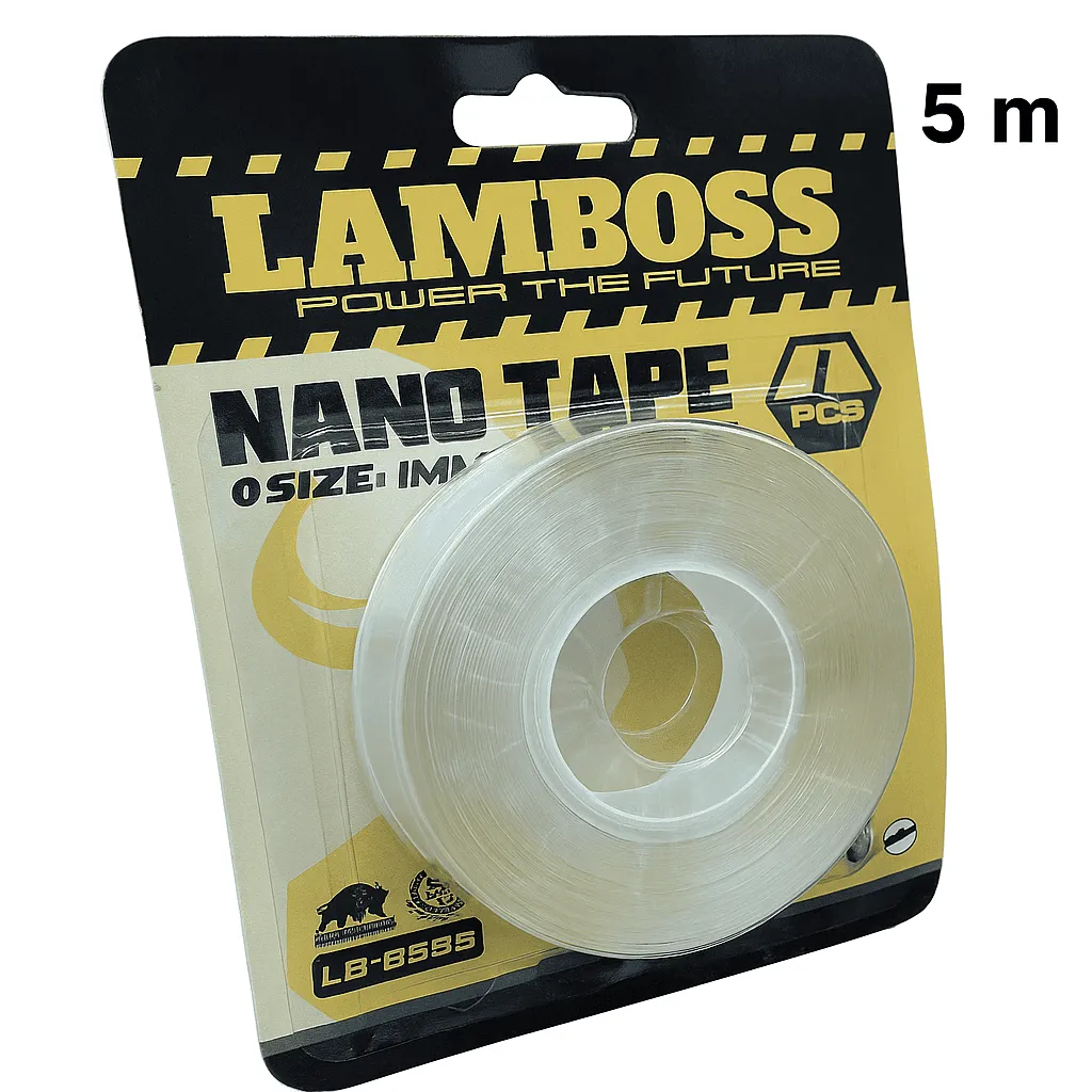 Bande Adhésive Double Face Nano Lamboss 5M – Transparente, Réutilisable & Ultra Résistante – Image 2