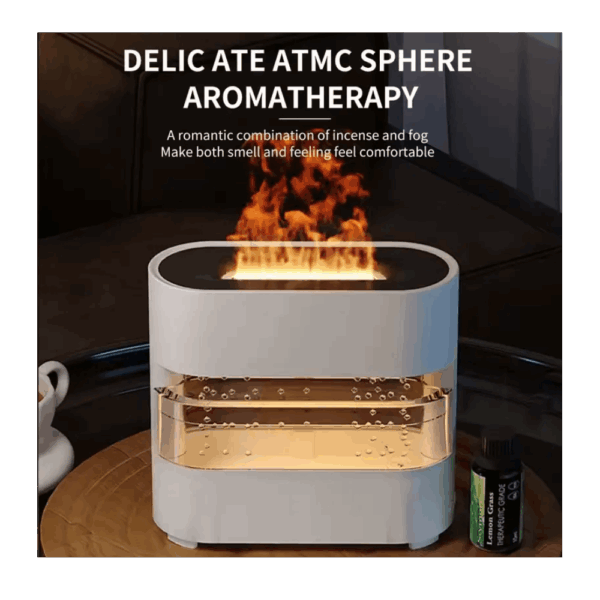 Diffuseur d’Arômes Rain Fire – Humidificateur & Lampe Ambiance avec Effet Pluie et Feu – Image 2