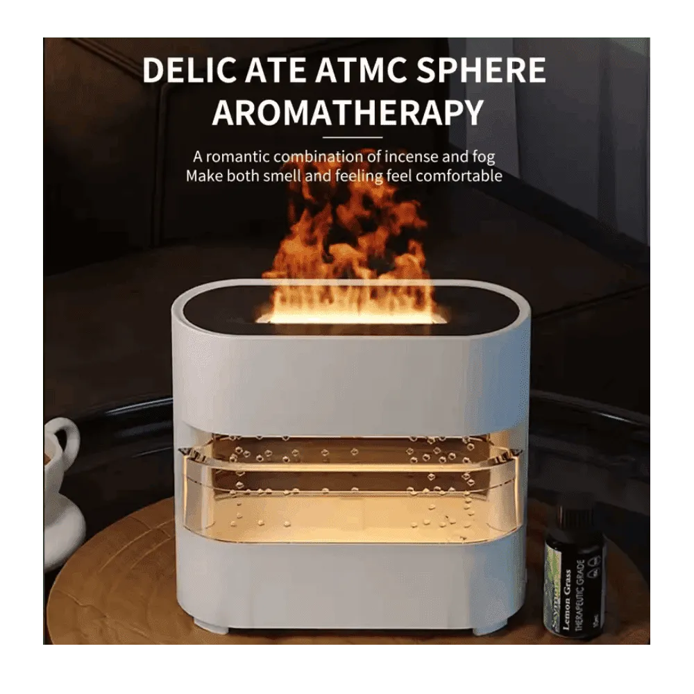 Diffuseur d’Arômes Rain Fire – Humidificateur & Lampe Ambiance avec Effet Pluie et Feu – Image 3