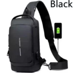 Sac de Poitrine Antivol FASHION – Port USB & Serrure de Sécurité – Noir