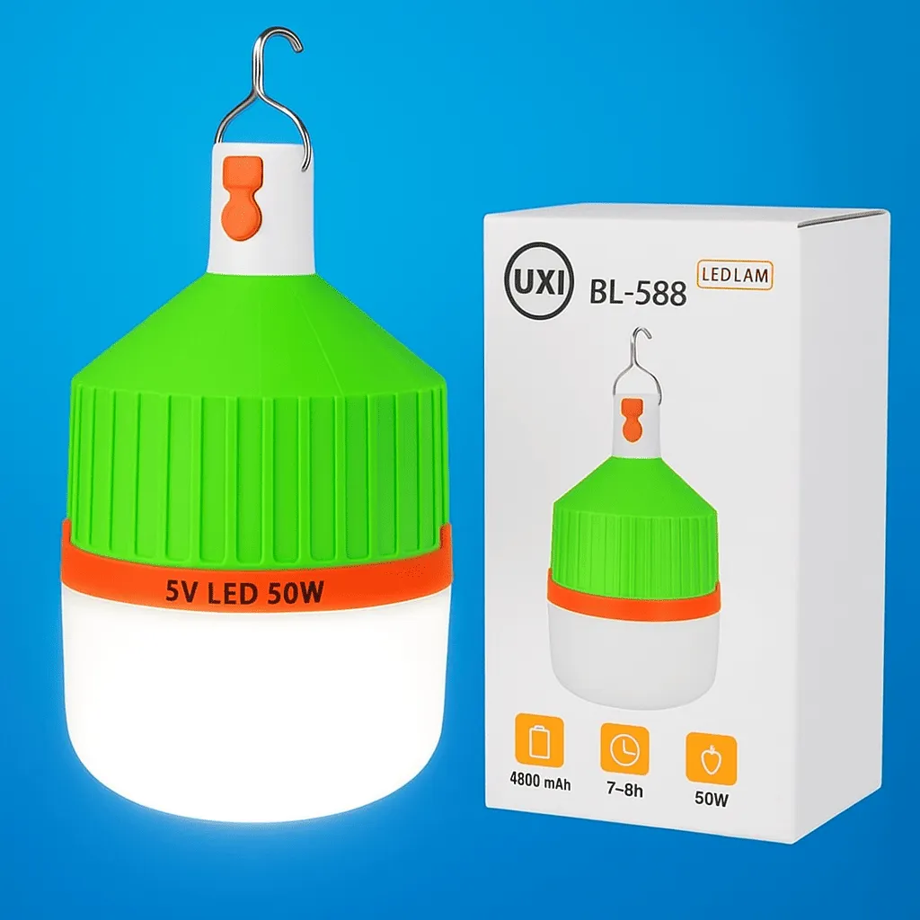 3945af24-cea0-46d6-95e8-b238b52e959f-2-png Lampe LED Rechargeable UXI BL-588 – Économie d’énergie 90% – Image 2