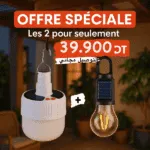 Promo Lampe Camping Solaire T01-B + Rechargeable USB – Étanche LED