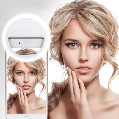 Anneau Lumière LED Portable - Lumière de Fill-in pour Selfies et Streaming - 3 Niveaux de Luminosité, USB Rechargeable