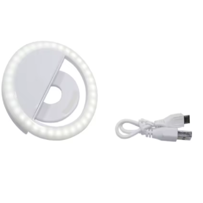 Anneau Lumière LED Portable - Lumière de Fill-in pour Selfies et Streaming - 3 Niveaux de Luminosité, USB Rechargeable