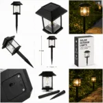 Lampe Solaire Extérieure LED – Éclairage de Jardin Étanche avec Piquet – Image 2