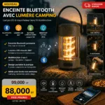 Enceinte Bluetooth avec Lumière Camping – Lampe LED & Haut-Parleur Sans Fil Multifonction