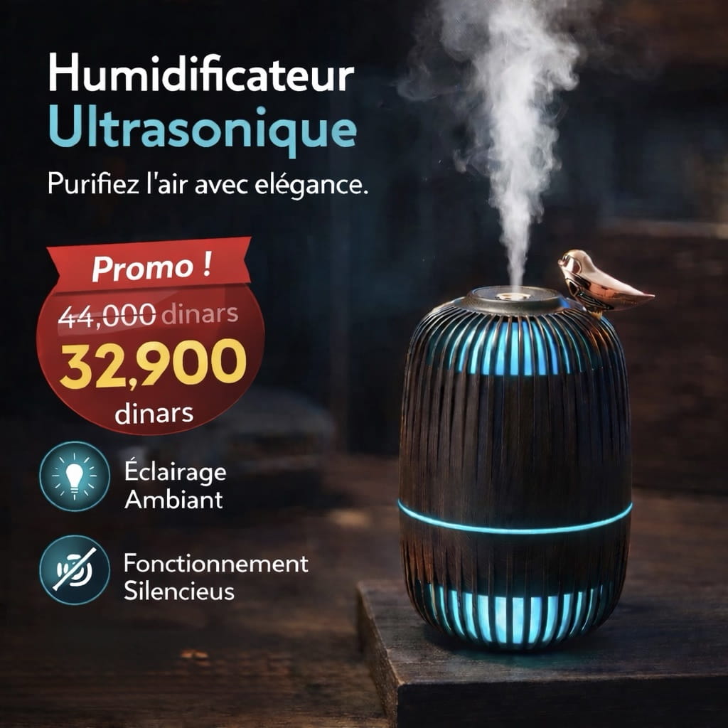 623767db-9fe8-4192-b004-c6d7f787d111 Mini Diffuseur d’Air & Humidificateur USB avec LED – Design Oiseau Bois Foncé – Image 1