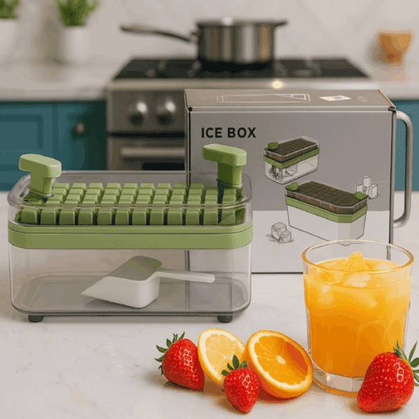 Boîte à Glaçons Multifonction 2-en-1 – Ice Box Premium avec Couvercle et Pelle
