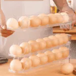 Porte-œuf Réfrigérateur 3 Niveaux - Plateau Empilable 21 Œufs - Transparent