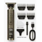 Tondeuse T9 Professionnelle avec Afficheur LED – Rechargeable USB, Lame T-Zero en Acier Inoxydable