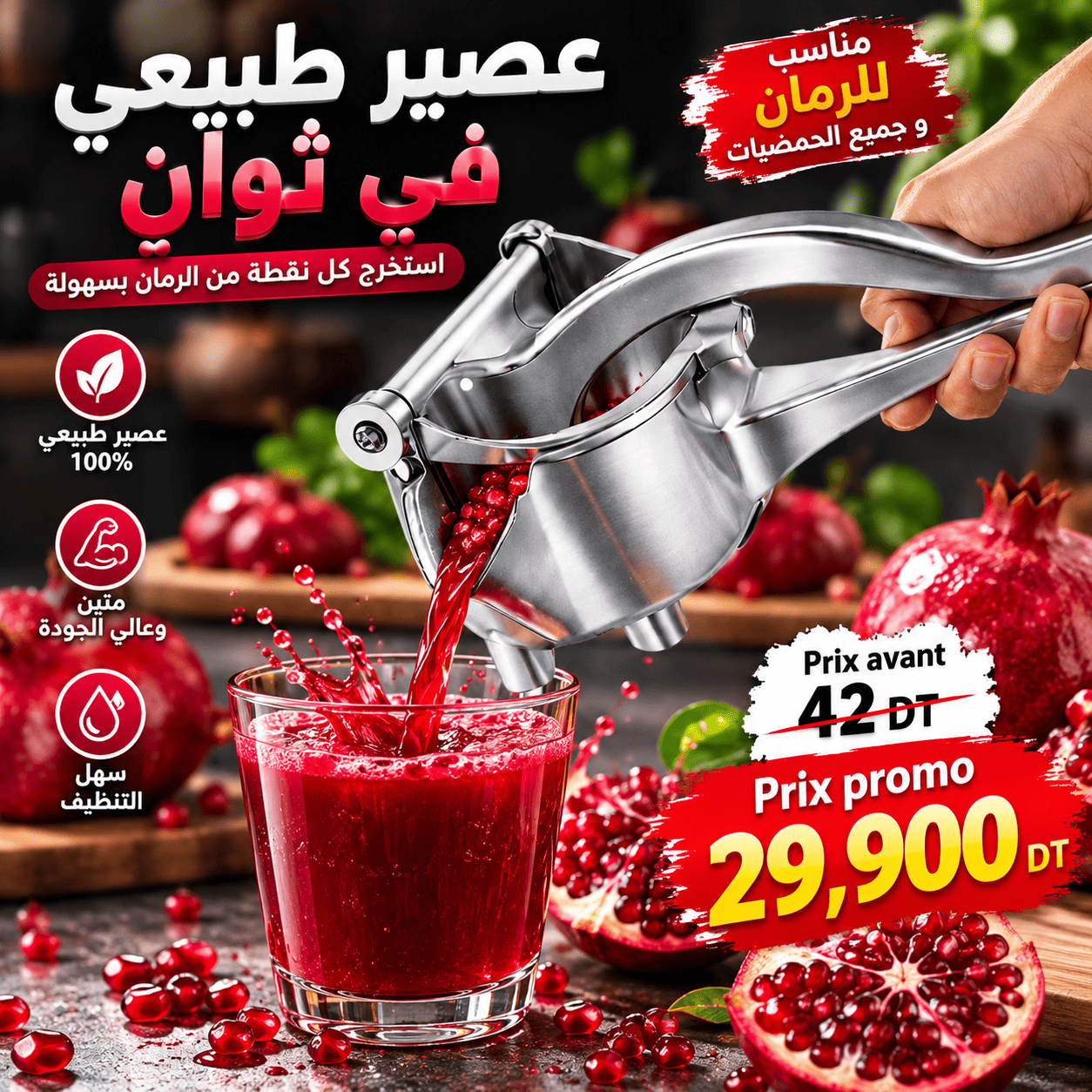 Presse à grenade en promotion-optimized Presse-Agrumes Manuel – Jus Frais Naturel et Plein de Vitamines – Image 1