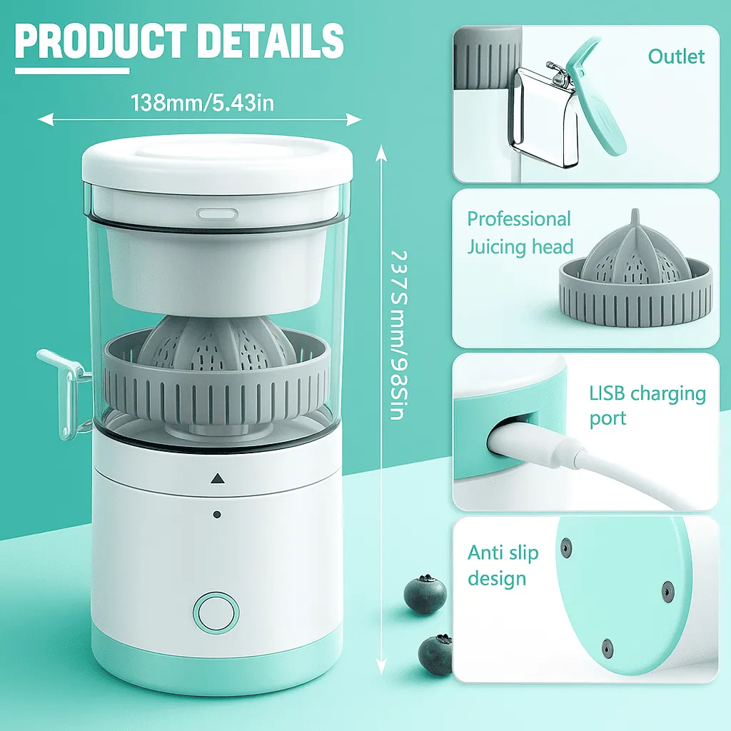 Presse-agrumes électrique portable multifonctionnel – Rechargeable USB, rapide et pratique – Image 2