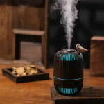 Mini Diffuseur d’Air & Humidificateur USB avec LED – Design Oiseau Bois Foncé