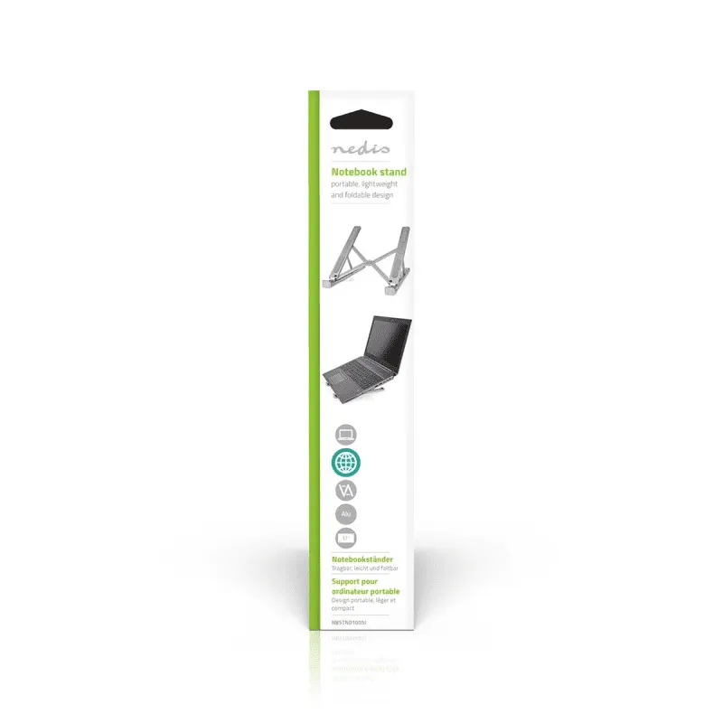 Support Ordinateur Portable Nedis – Réglable, Ergonomique et Pliable en Aluminium – Image 3