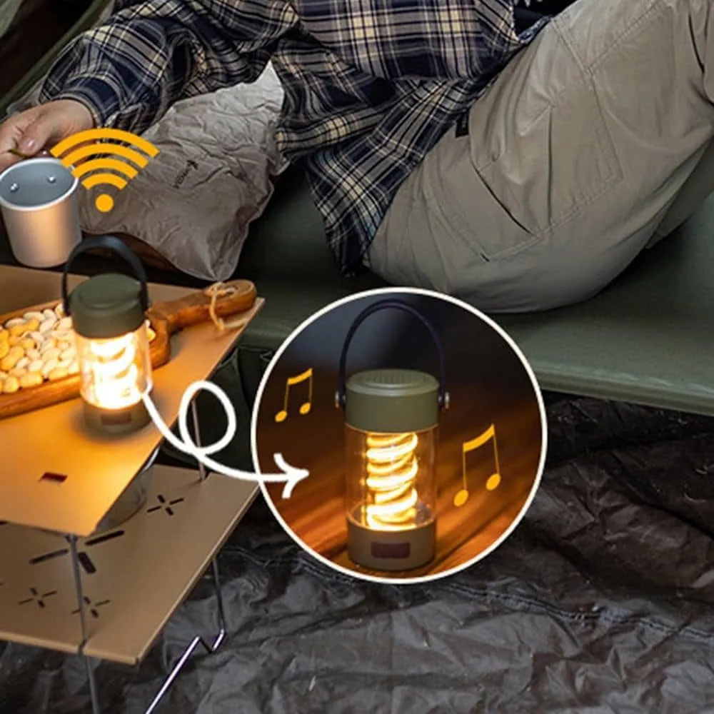 Enceinte Bluetooth avec Lumière Camping – Lampe LED & Haut-Parleur Sans Fil Multifonction – Image 2
