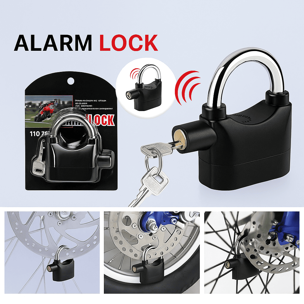 img_3582 Cadenas avec Alarme 110 dB – Acier Renforcé Antivol Haute Sécurité – Image 1