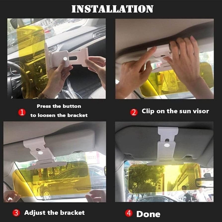 img_3991 Pare-Soleil HD Visor 2 en 1 – Visière Anti-Éblouissement Jour et Nuit pour Voiture – Image 10