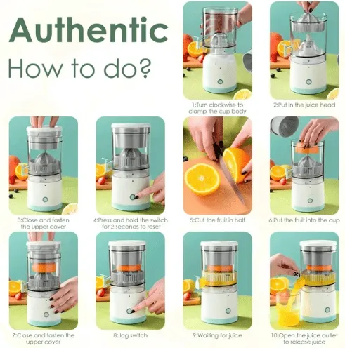 Presse-agrumes électrique portable multifonctionnel – Rechargeable USB, rapide et pratique – Image 4