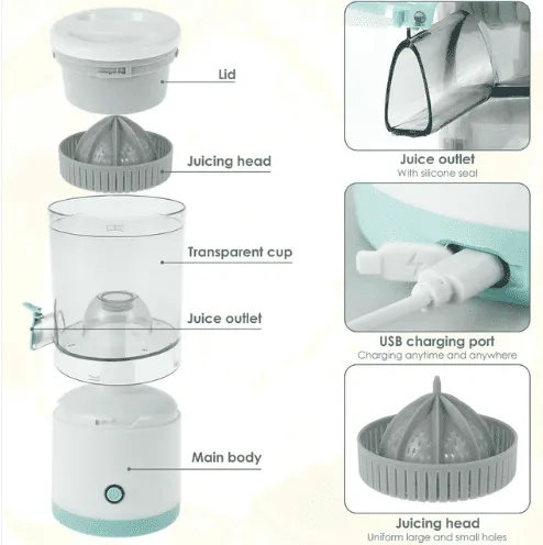 Presse-agrumes électrique portable multifonctionnel – Rechargeable USB, rapide et pratique – Image 5