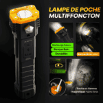 Lampe Torche Multifonction – Brise-Vitre + Coupe-Sangle + Power Bank + Mode SOS