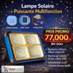 Projecteur Solaire LED Rechargeable 5 Modes d’Éclairage – 200W + Power Bank