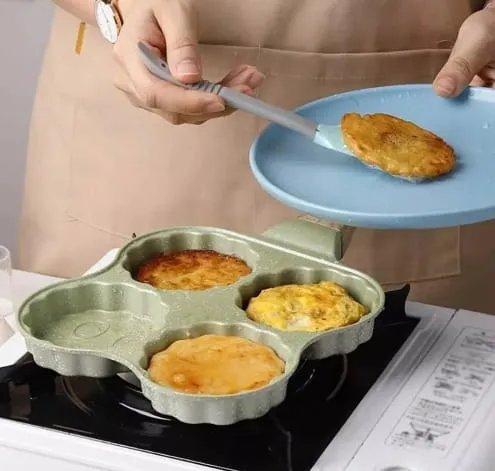 Poêle Multi-Moules 4 Smiley – Antiadhrente & Parfaite pour Petit Déjeuner – Image 4