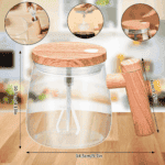 Tasse Auto-Remuante Élégante en Verre – 400 ml