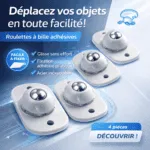 Roues Auto-Adhésives 4 Pièces – Pivotantes 360°