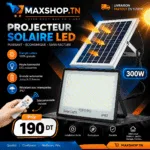 Projecteur Solaire LED 300W avec Télécommande – Étanche IP67
